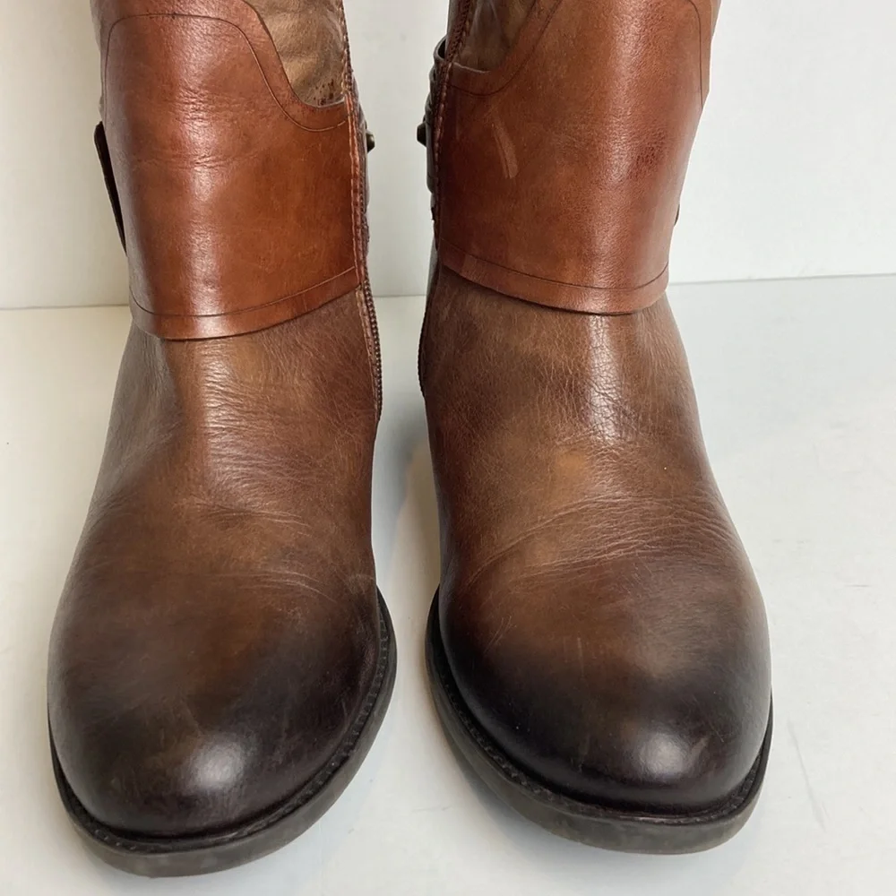 Vince Camuto Beatrix Harness Boot in Russet Sz 8 Riding Knee High Equestrian